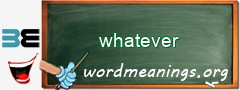 WordMeaning blackboard for whatever